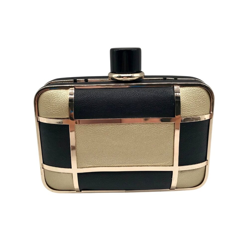 HD By M Black & Metallic Gold Square Crossbody